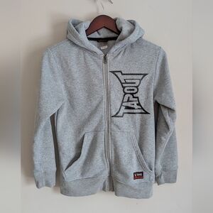Tapout | Tapout Logo Grey Zip Hoodie Sweatshirt, Size M/ 10-12